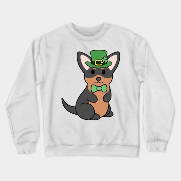 St Patrick Black and Tan Chihuahua Crewneck Sweatshirt by BiscuitSnack